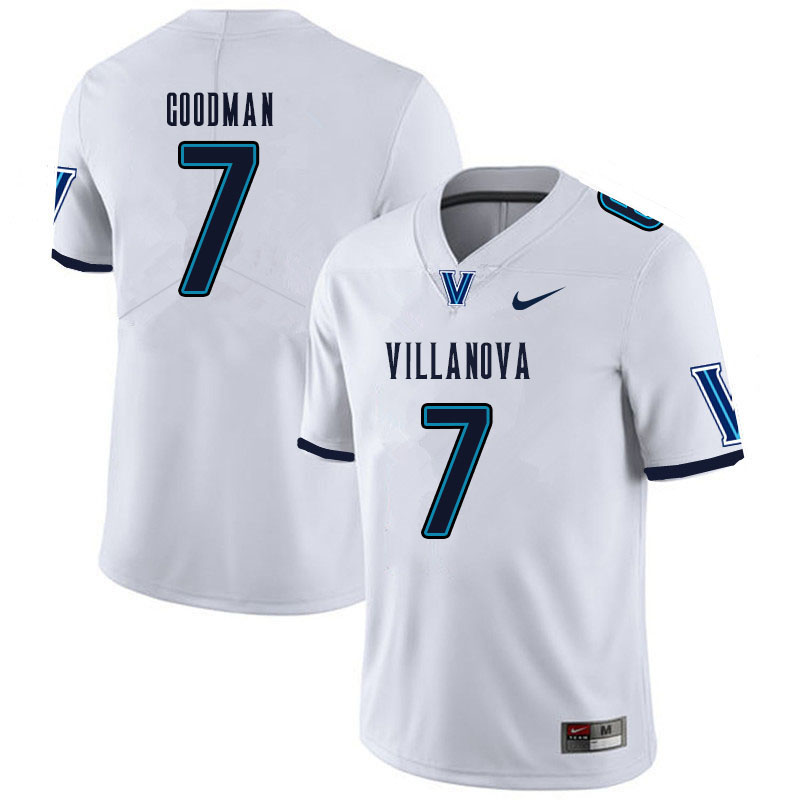 Men #7 Jalen Goodman Villanova Wildcats College Football Jerseys Sale-White